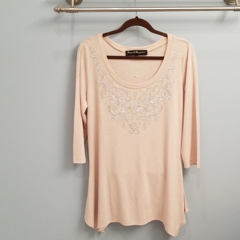 French Bazaar Embellished Swing Style Tunic in L